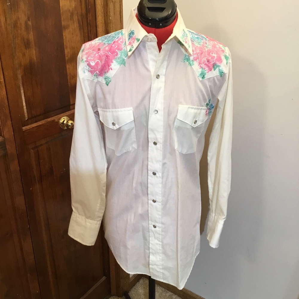 Karman GET YOUR COWGIRL ON button down shirt,  no size tag, stone & sparkle